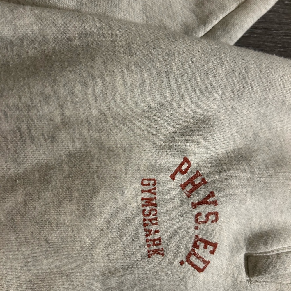 Gymshark Phys. ED Beige Sweatpants with orange Print - Picture 2 of 3